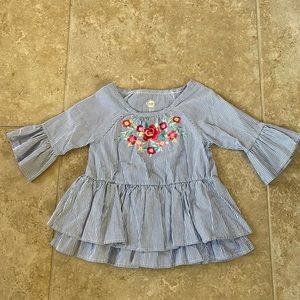 Wonder Nation Ruffled & Embroidered Top